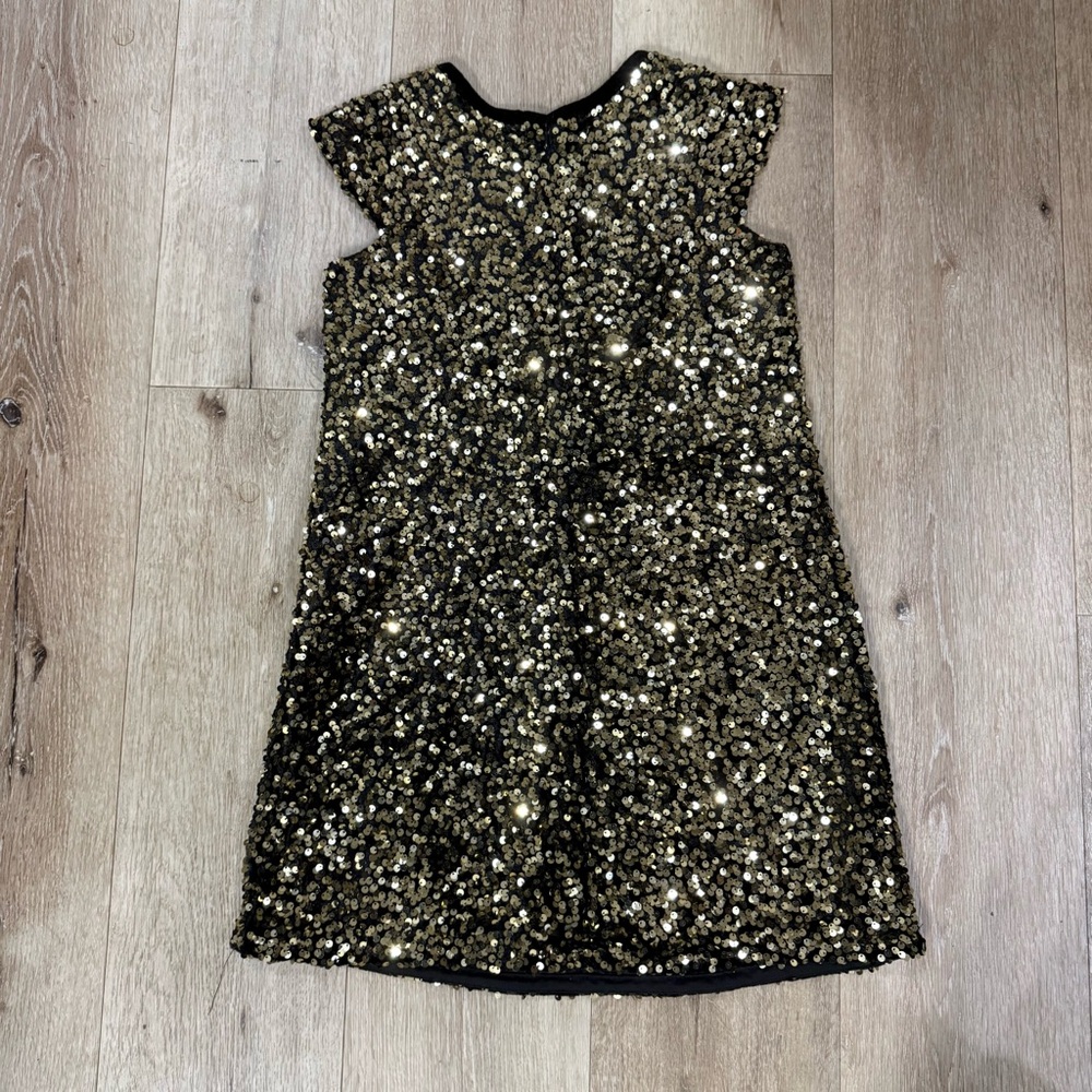 cupcakes & cashmere Black and Gold Sequin A-Line Dress - Picture 4 of 5